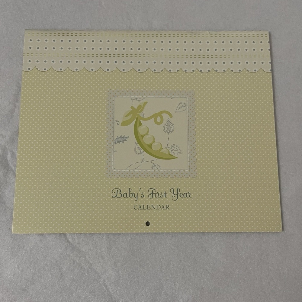 Baby's First Year Calendar With Stickers Yellow Green Blue Pea Pod Anna Griffin